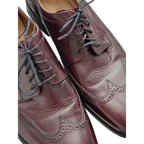 Johnston and Murphy Mens 11.5M Burgundy Leather Lace Wingtip Dress Shoes Oxford main image 14